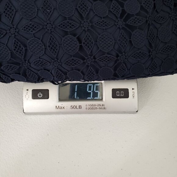 Talbots Womens Navy Floral Lace A Line Dress Size 24W Square Neck Short Sleeve - Picture 8 of 8